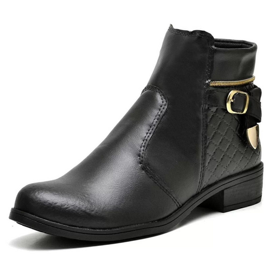 Bota Feminia Cano Curto Salto Baixo