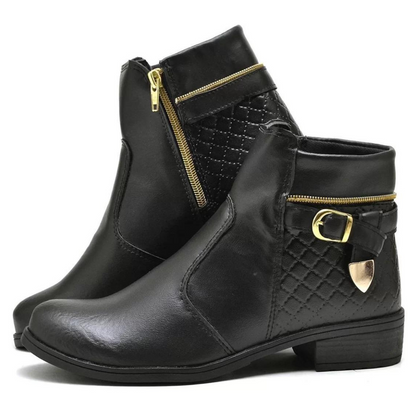 Bota Feminia Cano Curto Salto Baixo
